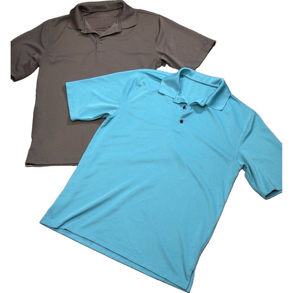 2 Grand Slam Mens Large Brown Ribbed Golf Polo Shirt 90s Dad Grandpacore Size L